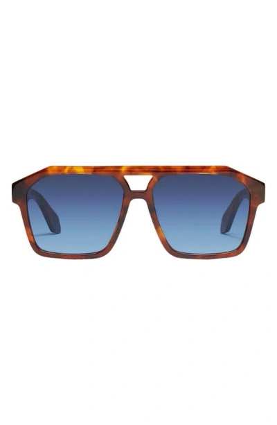 Quay Soundcheck Aviator Sunglasses In Tortoiseshell-brown