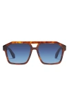 Quay Soundcheck Aviator Sunglasses In Tortoiseshell-brown In Brown Tortoise / Navy Blue