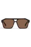 Quay Soundcheck 57mm Gradient Aviator Sunglasses In Brown