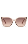 Quay Staycation 50mm Small Cat Eye Sunglasses In Doe/brown Fawn