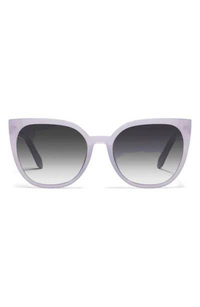 Quay Staycation 50mm Small Cat Eye Sunglasses In Muscar/smoke