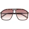 Quay Studio Sesh 60mm Gradient Aviator Sunglasses In Black