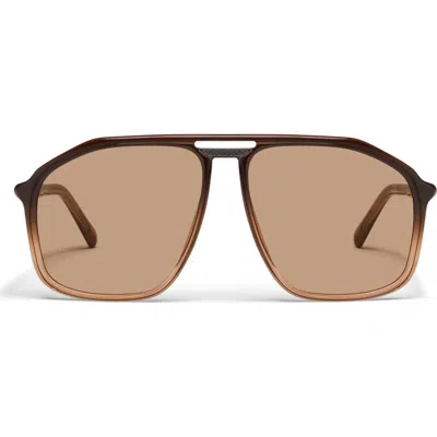 Quay Studio Sesh 60mm Gradient Aviator Sunglasses In Neutral