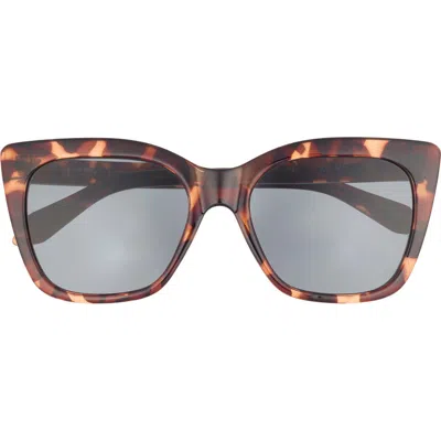 Quay Tag Me 56mm Square Sunglasses In Brown