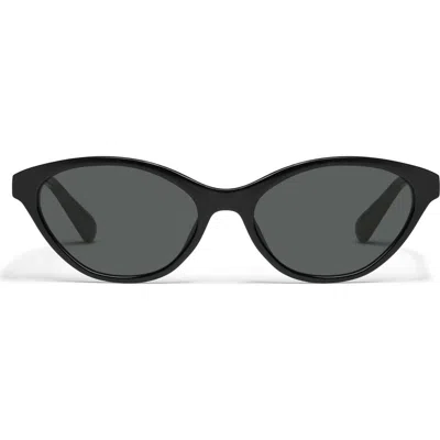 Quay Talk Nice 55mm Cat Eye Sunglasses In Black