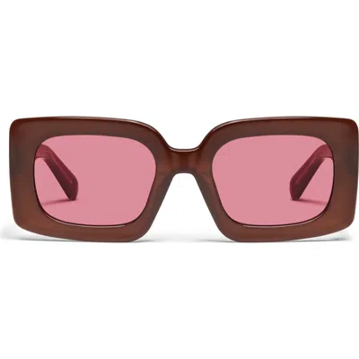 Quay Talk Show 53mm Square Sunglasses In Pink