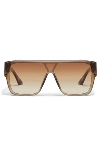 Quay Tempo 149mm Shield Sunglasses In Brown