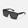 Quay Australia Tempo 55mm Shield Sunglasses In Dark Tortoise,brown