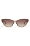 Quay Tempted 67mm Cat Eye Sunglasses In Doe/brown
