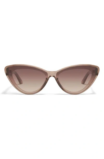 Quay Tempted 46mm Cat Eye Sunglasses In Doe/brown
