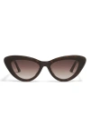 Quay Tempted 46mm Cat Eye Sunglasses In Neutral Tort/brown