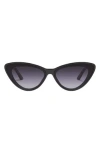 Quay Tempted 67mm Cat Eye Sunglasses In Black