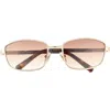Quay Text Me 58mm Gradient Square Sunglasses In Gold