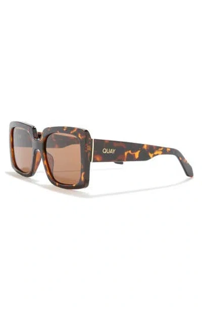 Quay Total Vibe 56mm Square Sunglasses In Brown