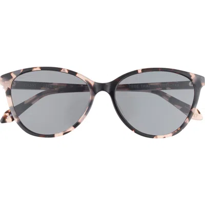 Quay True That 57mm Cat Eye Sunglasses In Gray