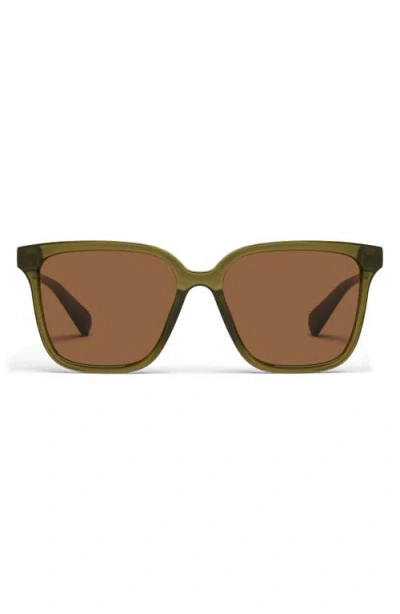 Quay Try Me 55mm Square Sunglasses In Olive/brown