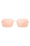Quay Australia Ttyl 53mm Gradient Rimless Sunglasses In Gold  display picture 3