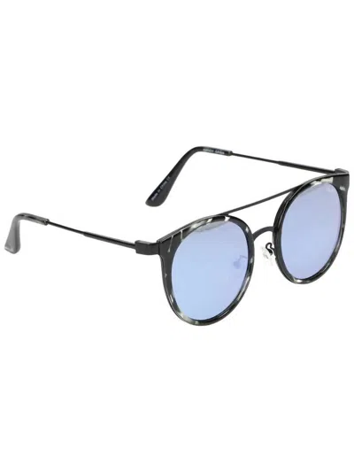 Quay Unisex - Kandy Gram Sunglass In Black Tort/blue In White