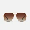 Quay Unisex Backstage Pass Sunglasses In Gold/brown Polarized In Gold