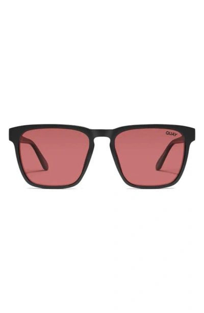 Quay Unplugged 45mm Polarized Square Sunglasses In Pink