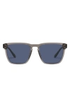 Quay Unplugged 45mm Polarized Square Sunglasses In Grey/ Navy Polarized