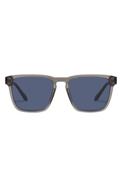 Quay Unplugged 45mm Polarized Square Sunglasses In Grey/ Navy Polarized