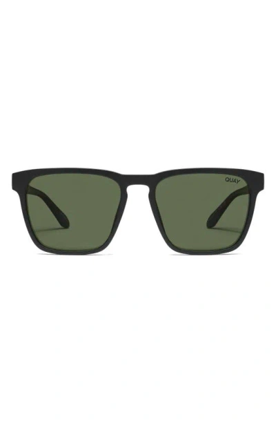 Quay Unplugged 45mm Polarized Square Sunglasses In Green