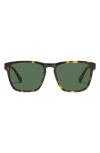 Quay Unplugged 45mm Polarized Square Sunglasses In Tortoise/green Polarized