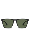 Quay Unplugged 56mm Polarized Square Sunglasses In Transparent
