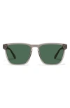 Quay Unplugged 56mm Polarized Square Sunglasses In Green
