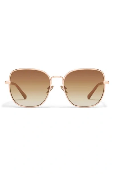 Quay Uptown 58mm Gradient Round Sunglasses In Brown