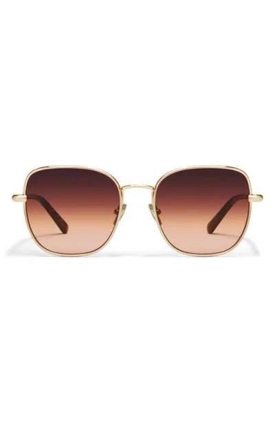 Quay Uptown 58mm Gradient Round Sunglasses In Gold