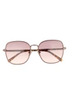 Quay Uptown 58mm Gradient Round Sunglasses In Pink