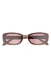 Quay Vibe Check 62mm Small Square Sunglasses In Brown