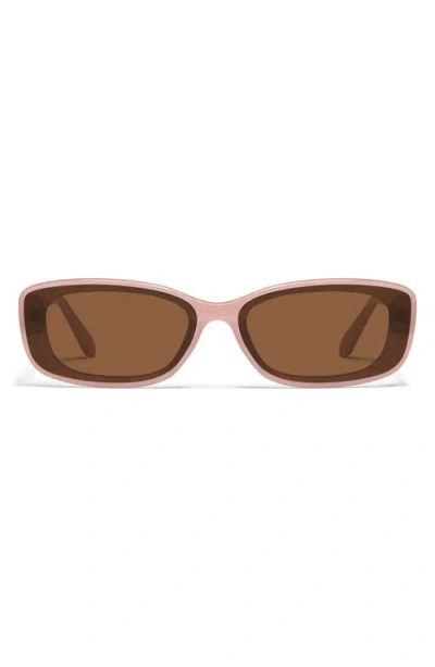 Quay Vibe Check 62mm Small Square Sunglasses In Brown