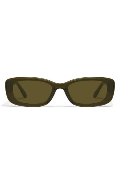 Quay Vibe Check 62mm Small Square Sunglasses In Olive