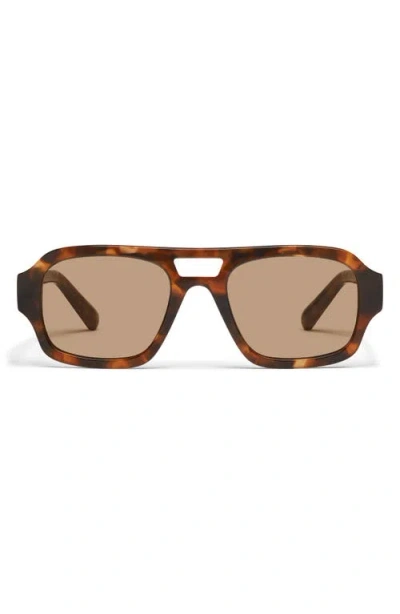 Quay Why Not 54mm Aviator Sunglasses In Amber Tort/tan