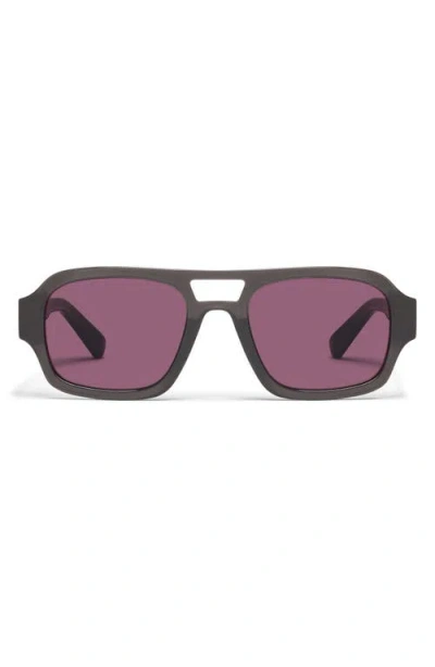 Quay Why Not 54mm Aviator Sunglasses In Charcoal/iris