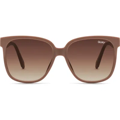 Quay Wide Awake 59mm Square Sunglasses In Brown