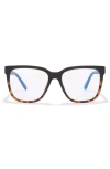 Quay Wired 50mm Blue Light Filtering Glasses In Rubber Black Tortoise Clear