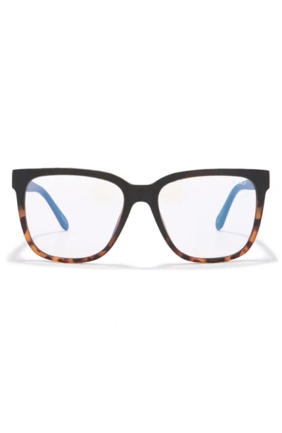 Quay Wired 50mm Blue Light Filtering Glasses In Rubber Black Tortoise Clear