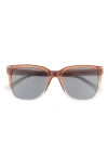 Quay Wired 56mm Square Sunglasses In Tan Clear/smoke Lens