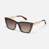 Quay Women's Call The Shots Cat Eye Polarized Sunglasses In Brown/smoke In Multi