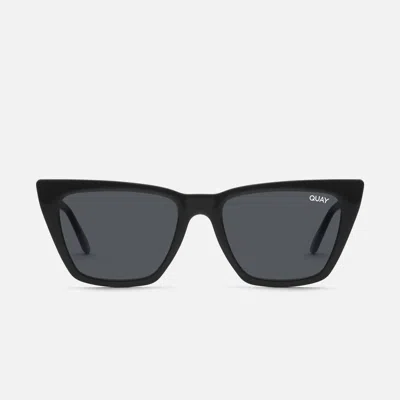 Quay Call The Shots 41mm Polarized Cat Eye Sunglasses In Black,smoke Polarized