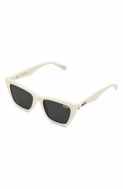 Quay Women's Call The Shots Sunglasses In Bone/black Polarized In Neutral