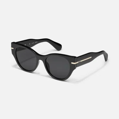 Quay Women's Chit Chat Large Sunglasses In Black/smoke In Multi