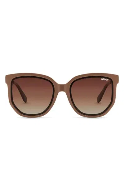 Quay Women's Coffee Run Sunglasses In Oat/brown Polarized In Multi