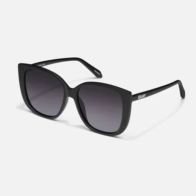 Quay Women's Ever After Sunglasses In Matte Black/smoke Polarized In Multi
