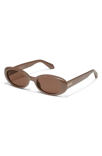 Quay Women's Felt Cute 52mm Gradient Small Oval Sunglasses In Doe / Brown In Multi