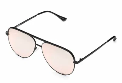 Quay Women High Key Mini Aviator In Black/pink